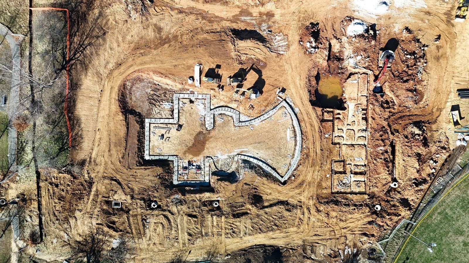 Early excavation and pool layout at Camp Taylor Memorial Park