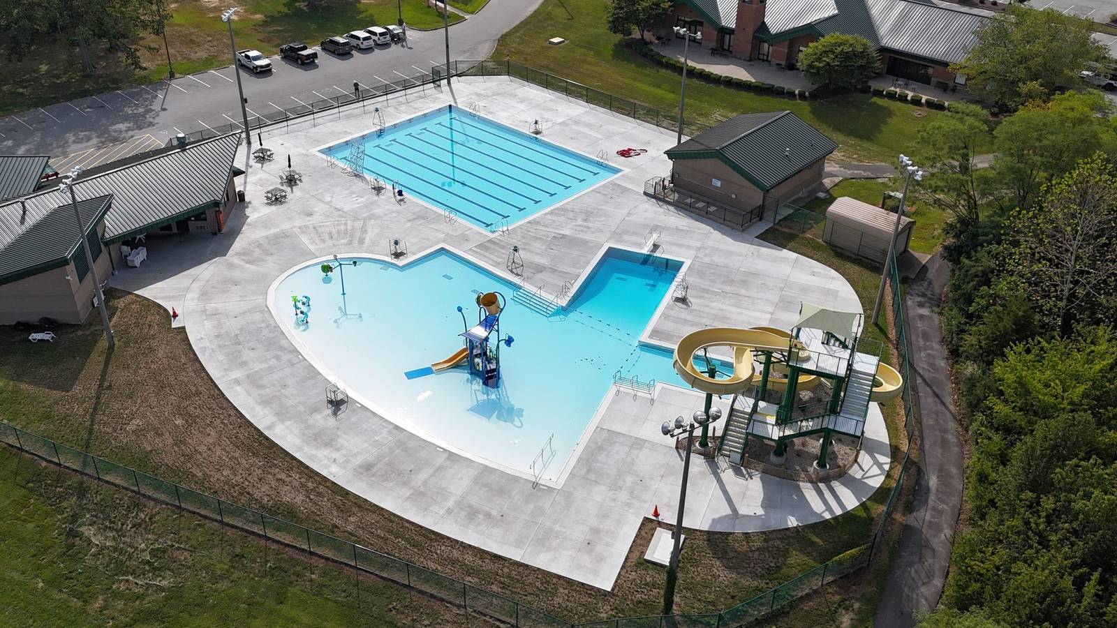 Aerial of the finished John W. Black Aquatic Center, 6 of 15