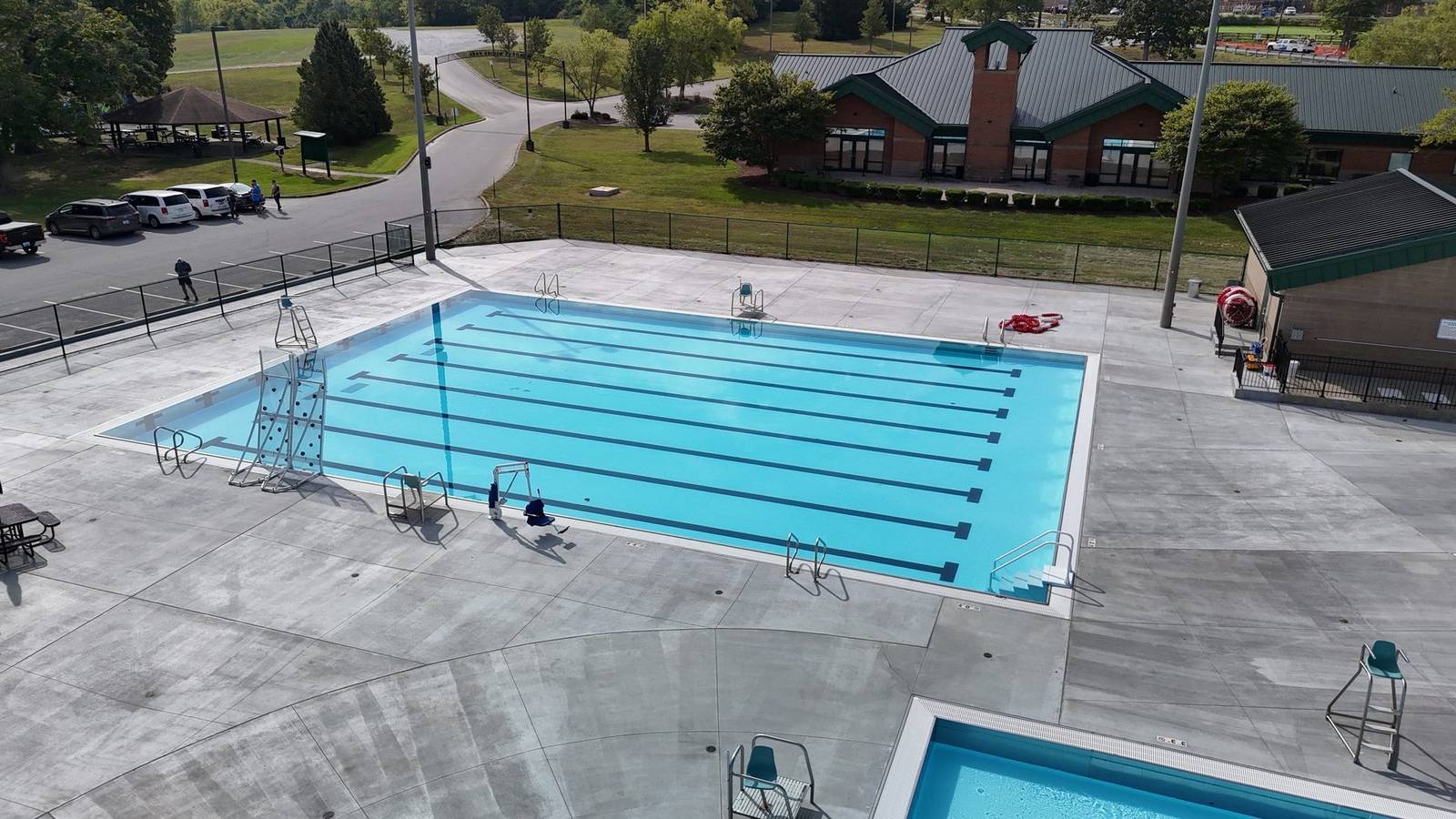 Aerial of the finished John W. Black Aquatic Center, 12 of 15