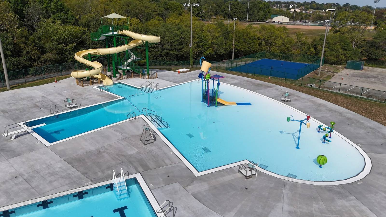 Aerial of the finished John W. Black Aquatic Center, 13 of 15