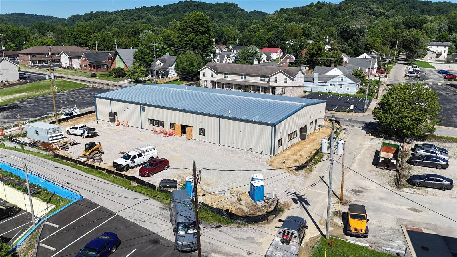 Corner aerial of the enclosed building, July 2026